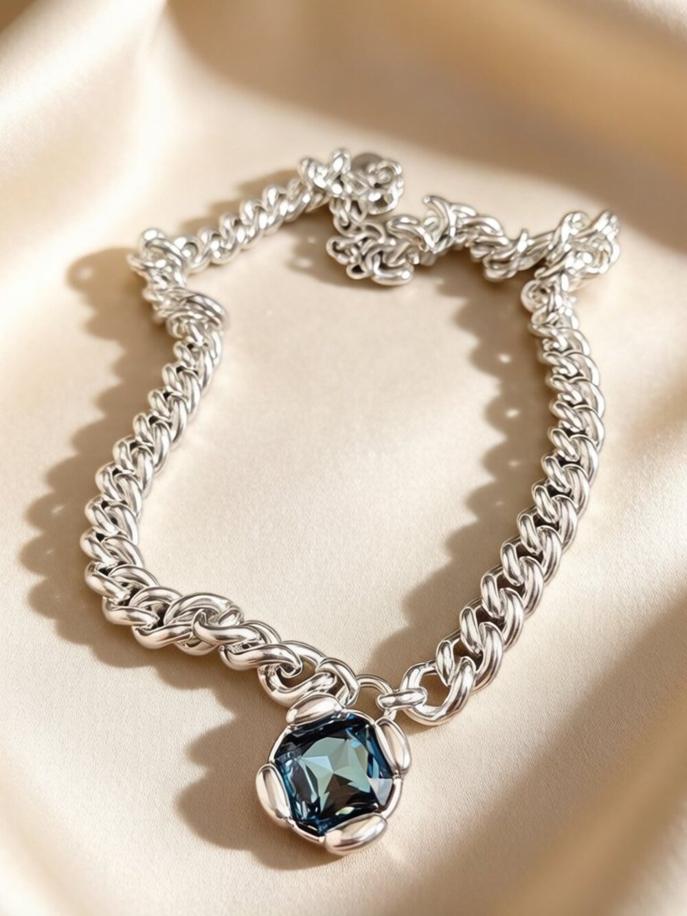 UNO de 50 Cuban Women's Necklace, High-end Blue Crystal, High-quality Feel